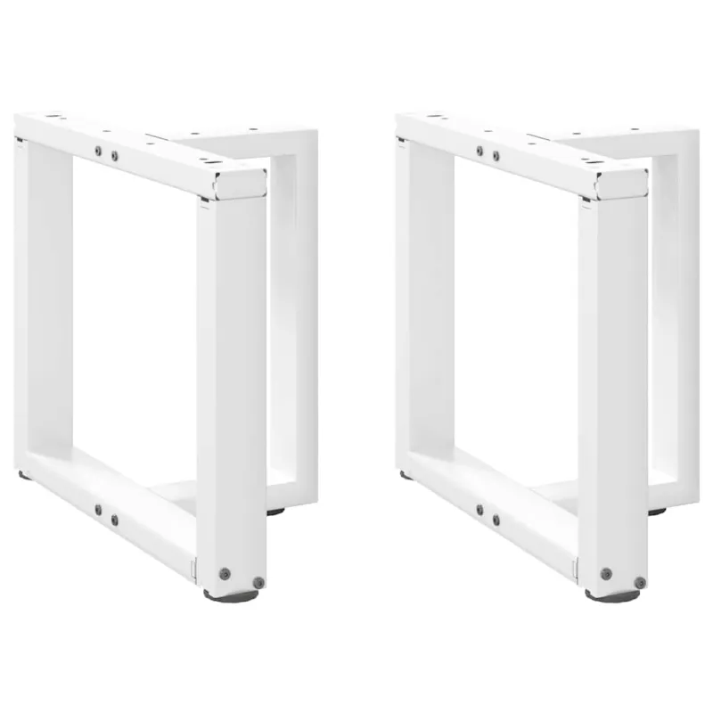 Kavos staliuko kojelės, 2 vnt., baltos, 50x25x(42-43) cm, plienas, T formos