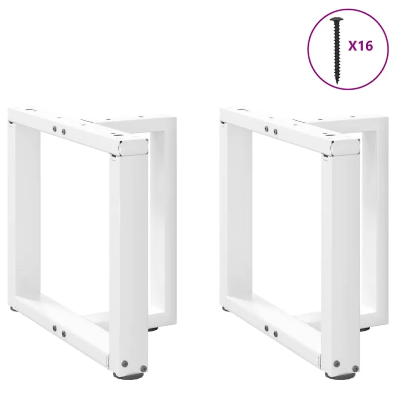 Kavos staliuko kojelės, 2 vnt., baltos, 50x25x(42-43) cm, plienas, T formos