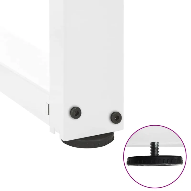 Kavos staliuko kojelės, 2 vnt., baltos, 50x25x(42-43) cm, plienas, T formos