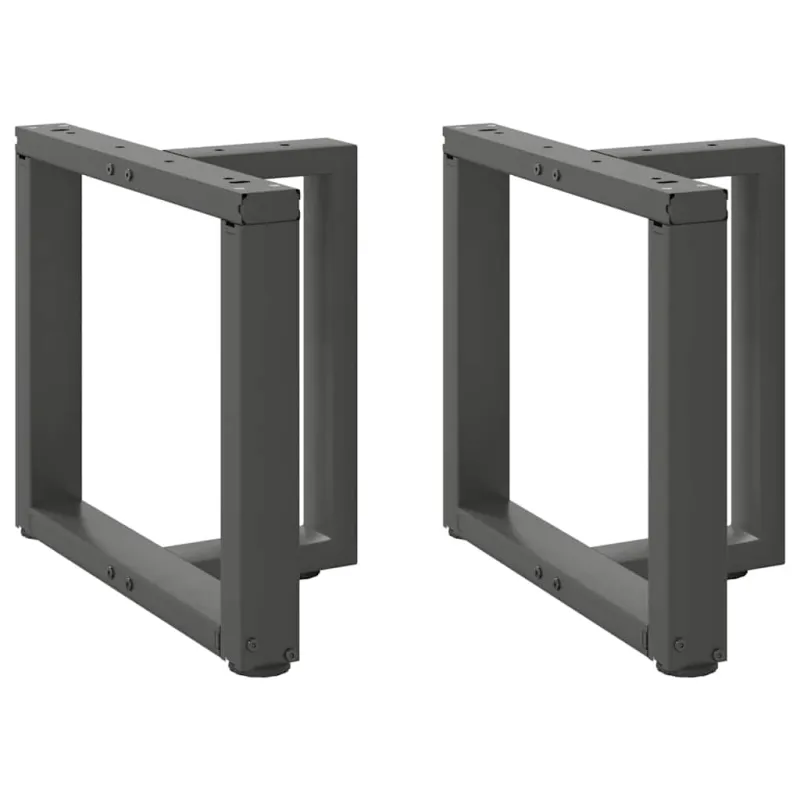 Kavos staliuko kojelės, T formos, 2 vnt., antracito spalvos, 50x25x(42-43) cm, plienas
