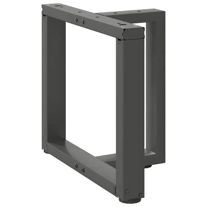 Kavos staliuko kojelės, T formos, 2 vnt., antracito spalvos, 50x25x(42-43) cm, plienas