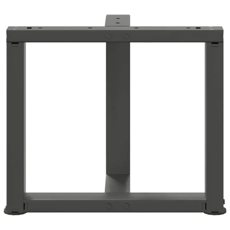 Kavos staliuko kojelės, T formos, 2 vnt., antracito spalvos, 50x25x(42-43) cm, plienas
