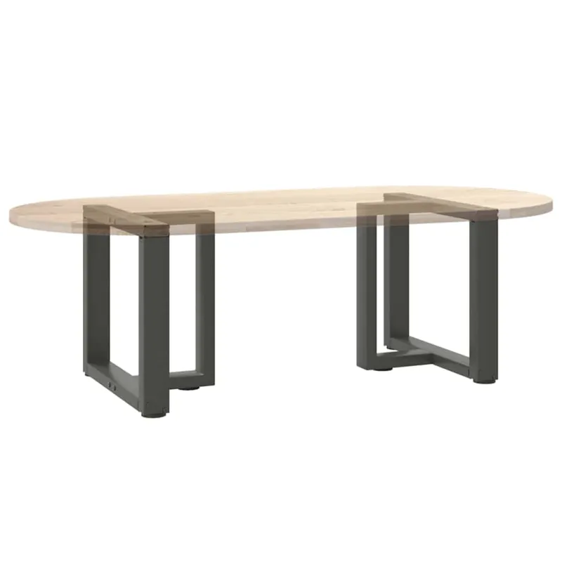 Kavos staliuko kojelės, T formos, 2 vnt., antracito spalvos, 50x25x(42-43) cm, plienas