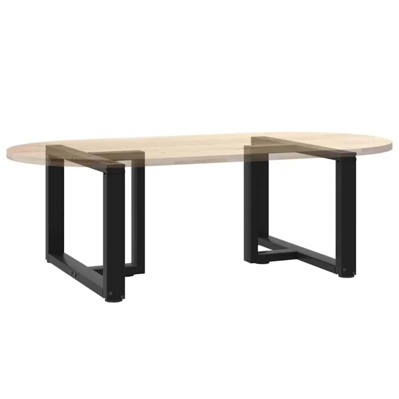 Kavos staliuko kojelės, 2 vnt., juodos, 60x25x(42-43) cm, plienas