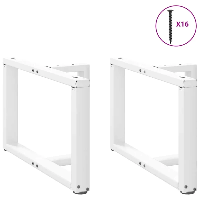 Kavos staliuko kojelės, 2 vnt., baltos, 60x25x(42-43) cm, plienas