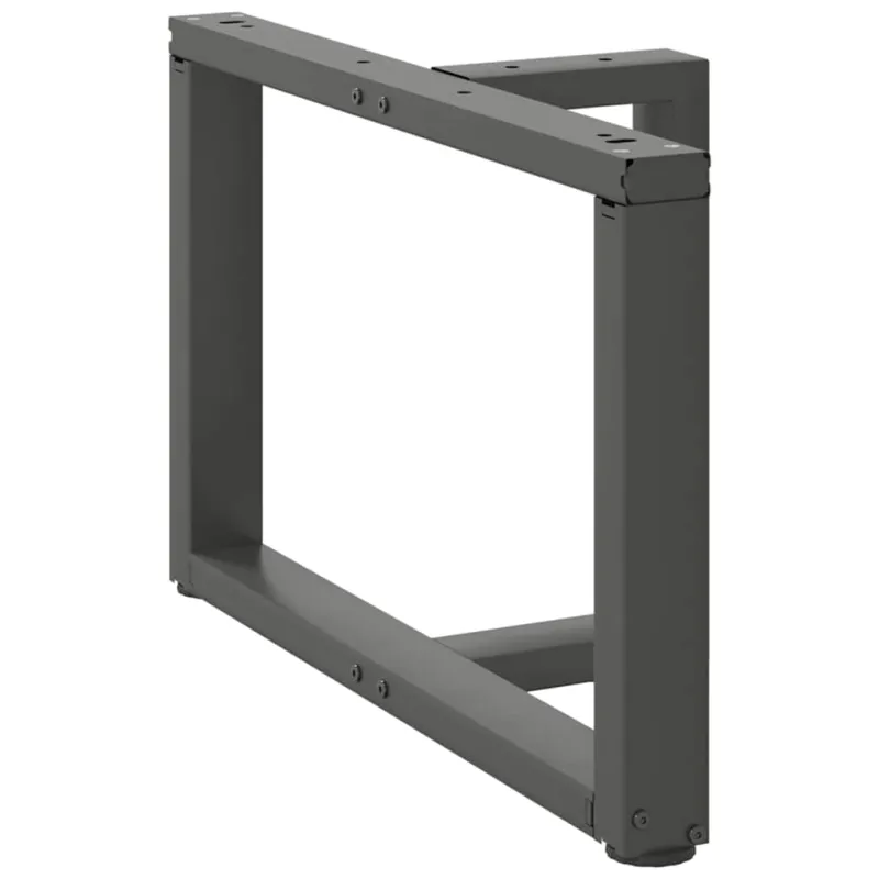 Kavos staliuko kojelės, T formos, 2 vnt., antracito spalvos, 60x25x(42-43) cm, plienas