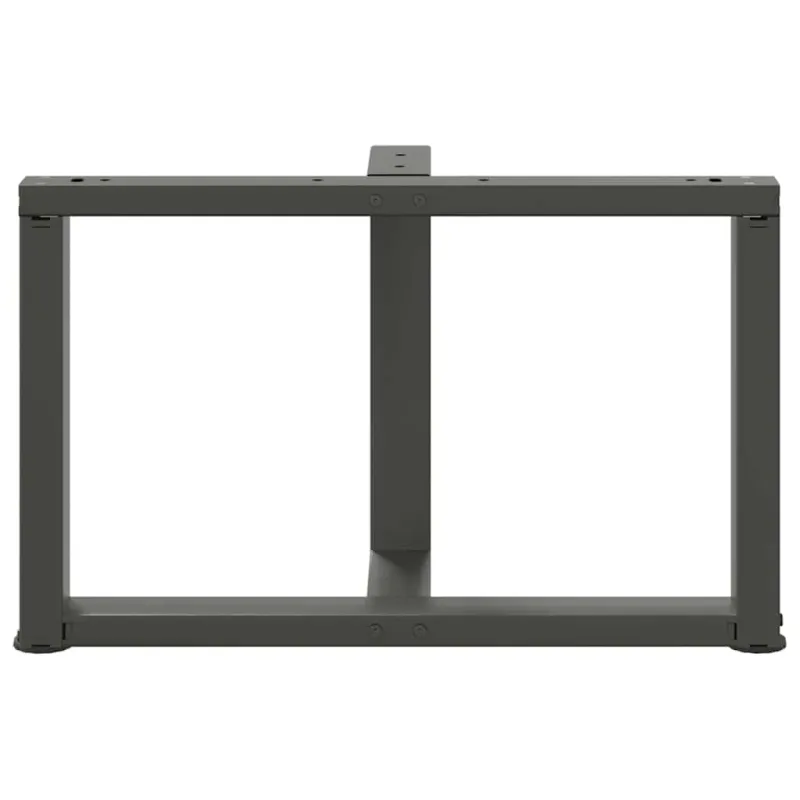 Kavos staliuko kojelės, T formos, 2 vnt., antracito spalvos, 60x25x(42-43) cm, plienas