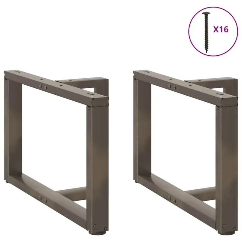Kavos staliuko kojelės, 2 vnt., juodos, 60x25x(42-43) cm, plienas
