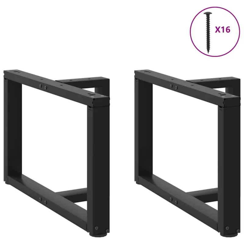 Kavos staliuko kojelės, 2 vnt., juodos, 70x25x(42-43) cm, plienas