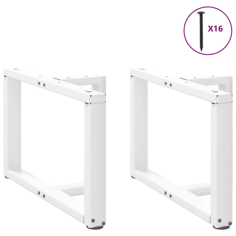 Kavos staliuko kojelės, 2 vnt., baltos, 70x25x(42-43) cm, plienas