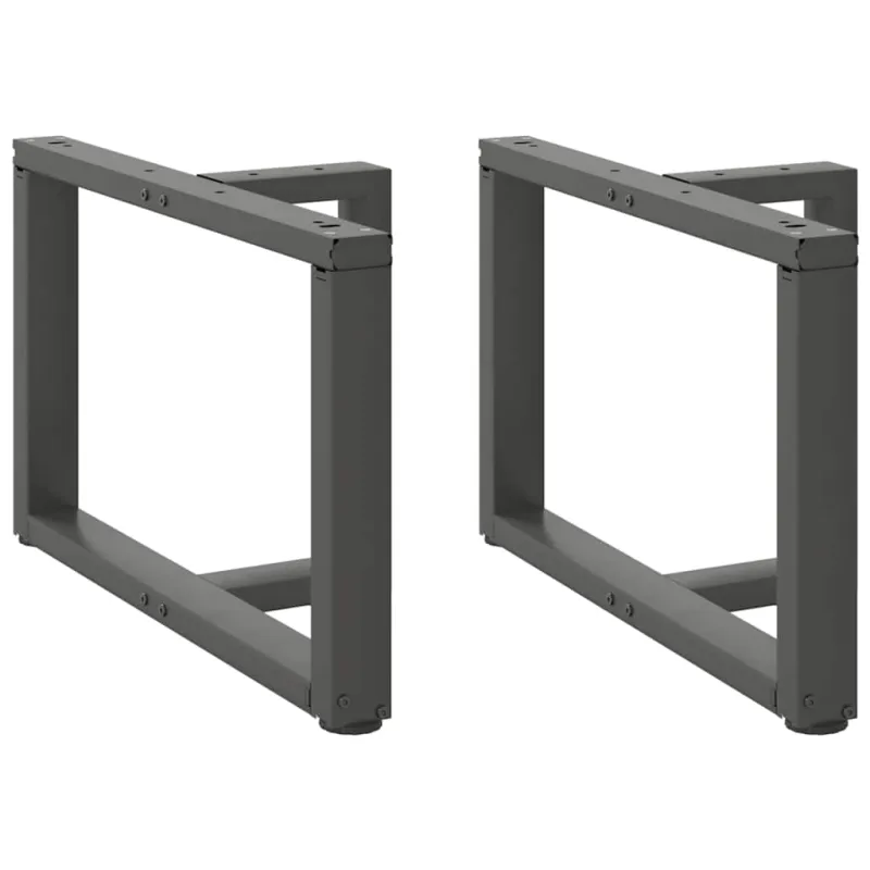Kavos staliuko kojelės, 2 vnt., antracito spalvos, 70x25x(42-43) cm, plienas