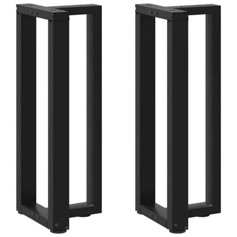 Konsolinio staliuko kojelės, T formos, 2 vnt., juodos, 25x28x(72-73) cm, plienas