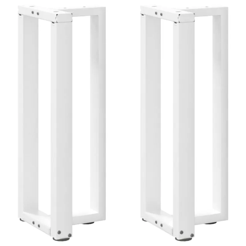 Konsolinio staliuko kojelės, T formos, 2 vnt., baltos, 25x28x(72-73) cm, plienas
