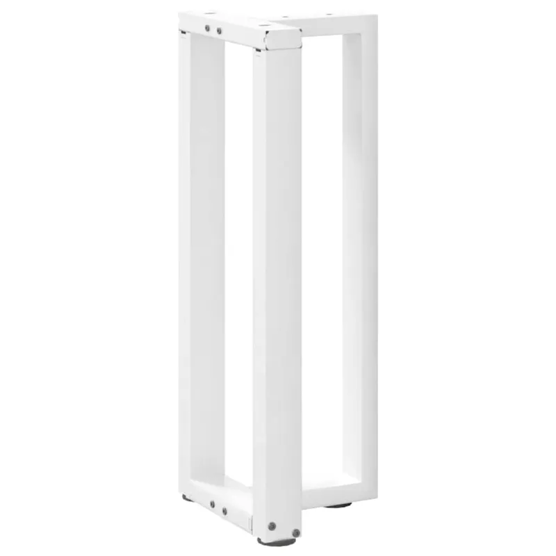 Konsolinio staliuko kojelės, T formos, 2 vnt., baltos, 25x28x(72-73) cm, plienas