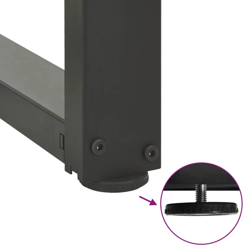 Konsolinio stalo kojos, T formos, 2 vnt., antracito spalvos, 25x28x(72-73) cm, plienas