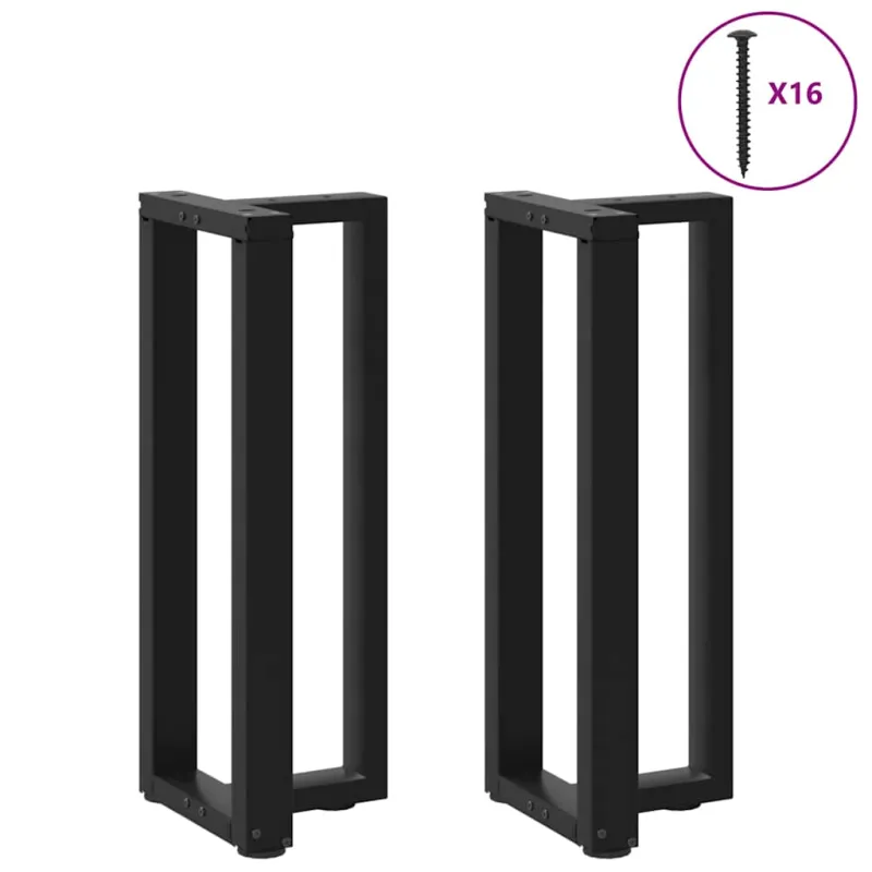 Konsolinio staliuko kojelės, T formos, 2 vnt., juodos, 38x25x(72-73) cm, plienas