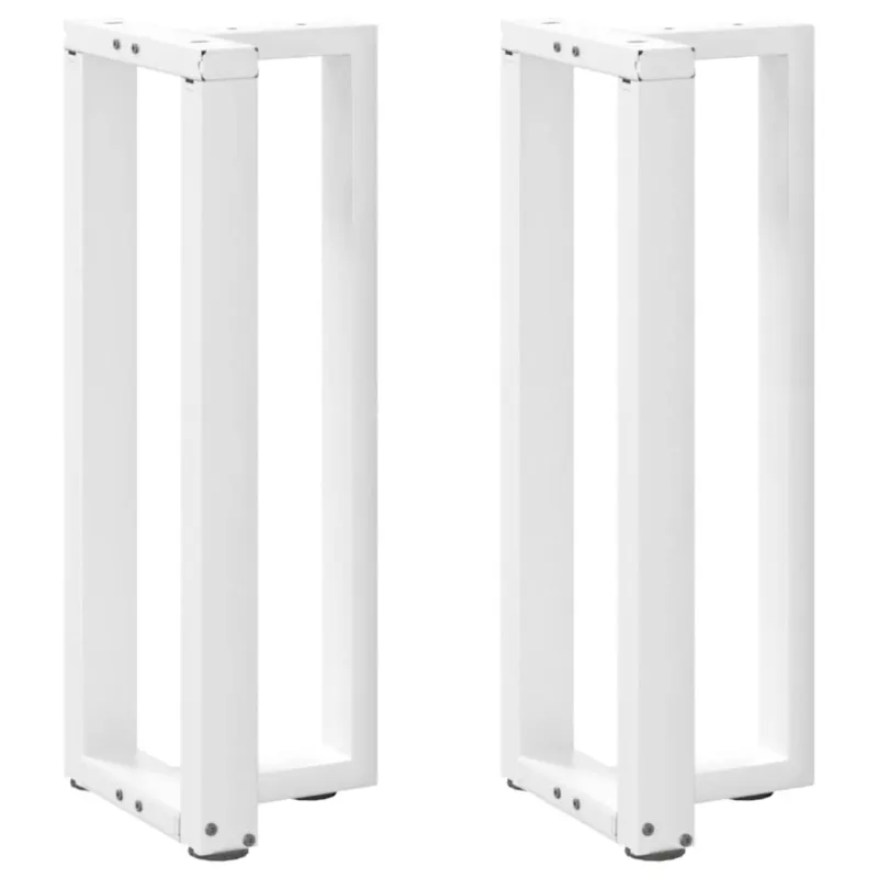 Konsolinio staliuko kojelės, T formos, 2 vnt., baltos, 38x25x(72-73) cm, plienas