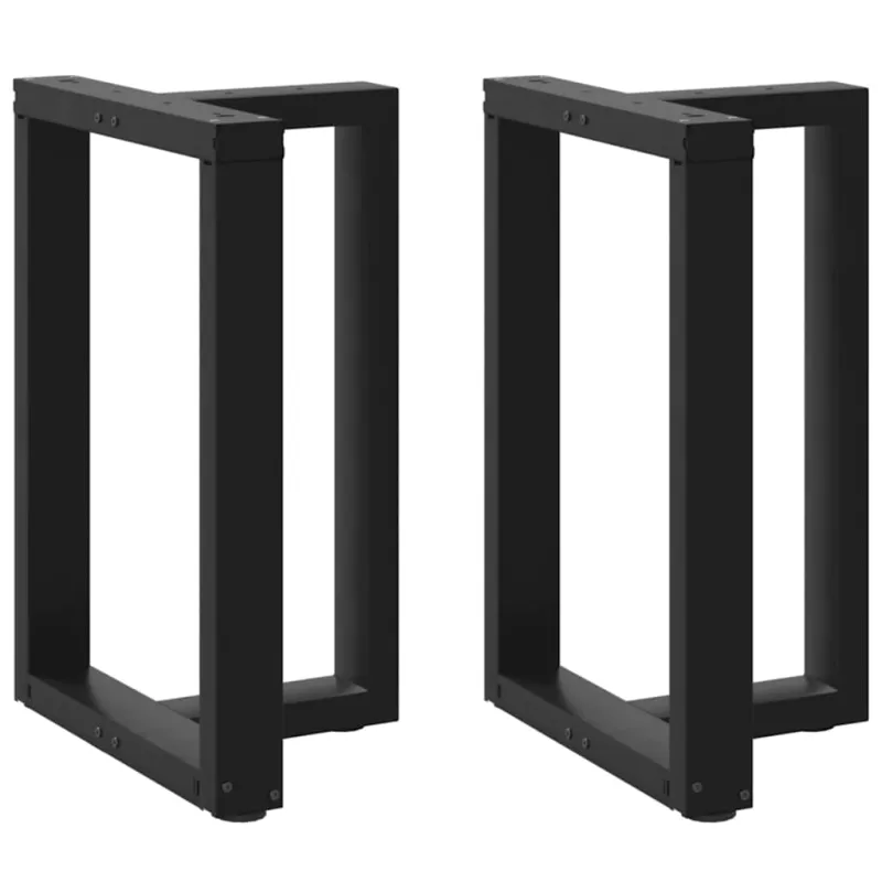 Valgomojo stalo kojelės, T formos, 2 vnt., juodos, 50x35x(72-73) cm, plienas