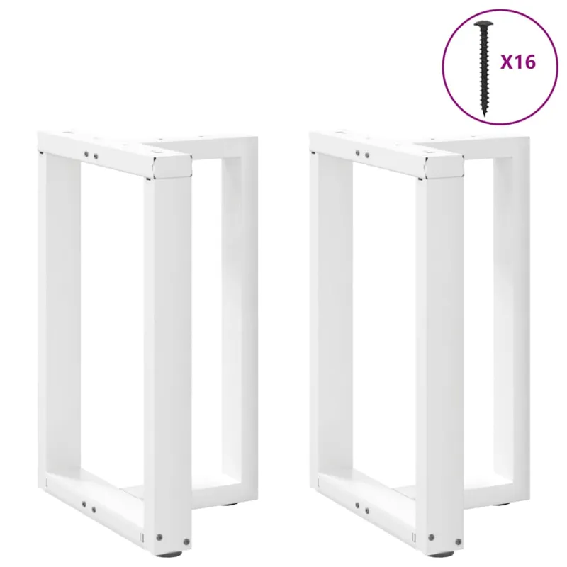 Valgomojo stalo kojelės, 2 vnt., baltos, 50x35x(72-73) cm, plienas, T formos