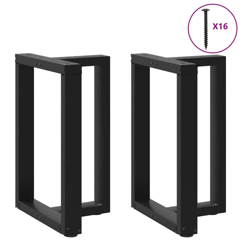 Valgomojo stalo kojelės, 2 vnt., juodos, 60x35x(72-73) cm, plienas