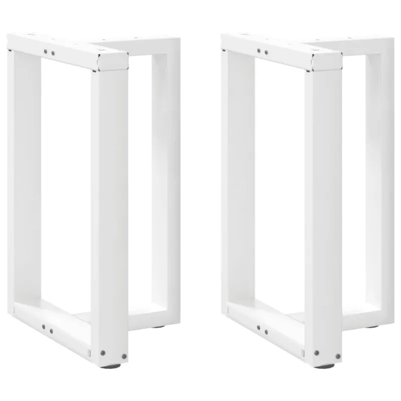 Valgomojo stalo kojelės, 2 vnt., baltos, 60x35x(72-73) cm, plienas, T formos