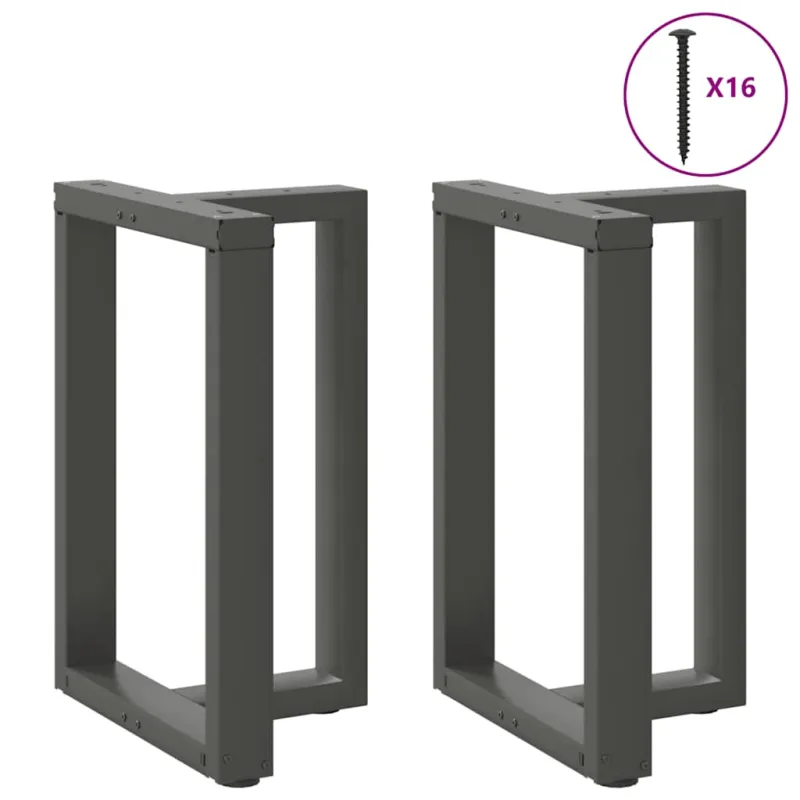 Valgomojo stalo kojos, 2 vnt., antracito spalvos, 60x35x(72-73) cm, plienas