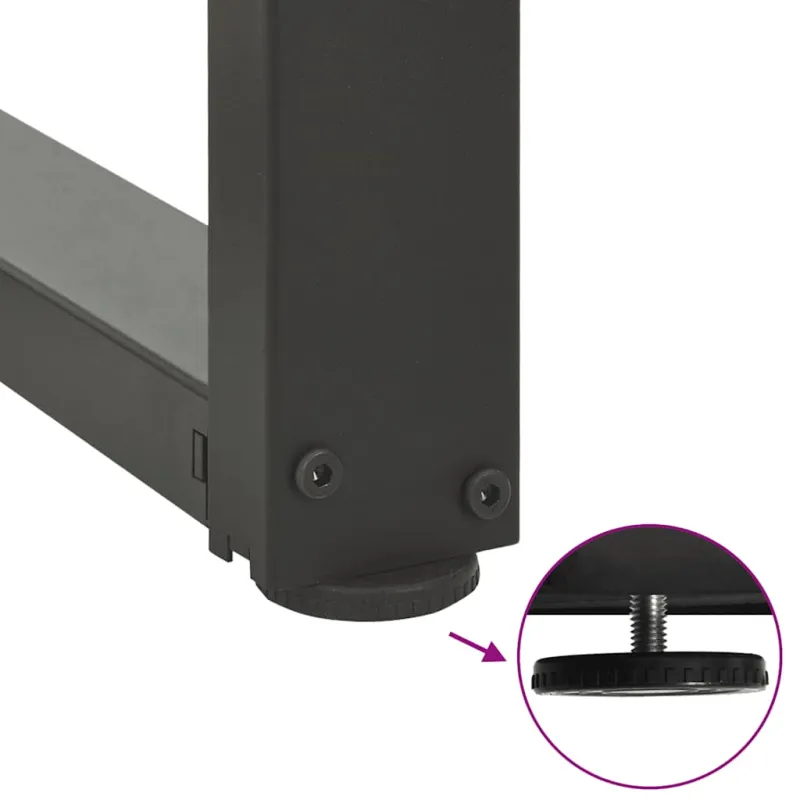 Valgomojo stalo kojos, 2 vnt., antracito spalvos, 60x35x(72-73) cm, plienas