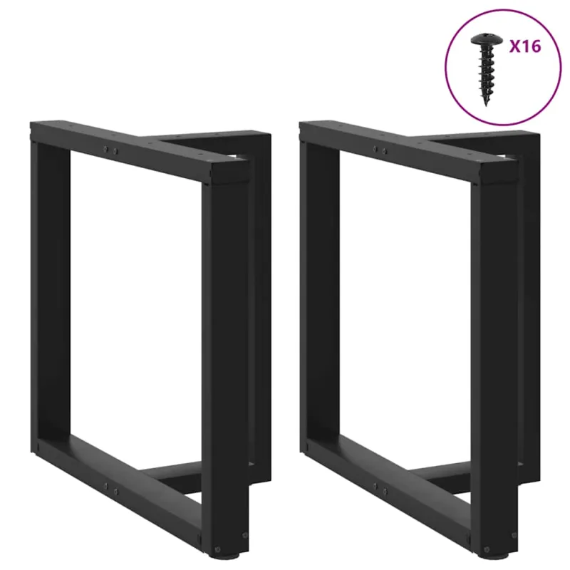 Valgomojo stalo kojelės, 2 vnt., juodos, 70x35x(72-73) cm, plienas