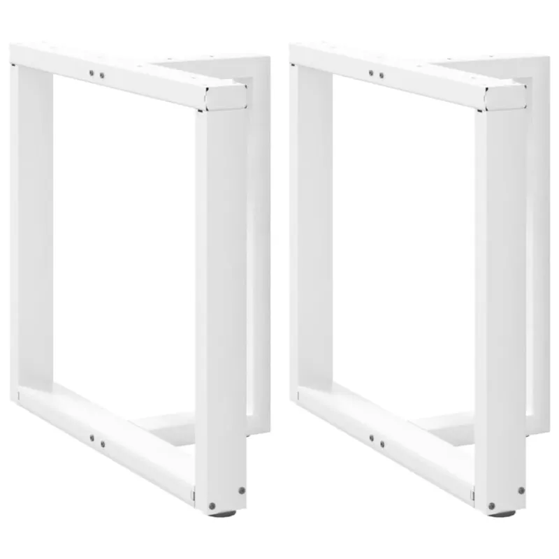 Valgomojo stalo kojelės, 2 vnt., baltos, 70x35x(72-73) cm, plienas, T formos