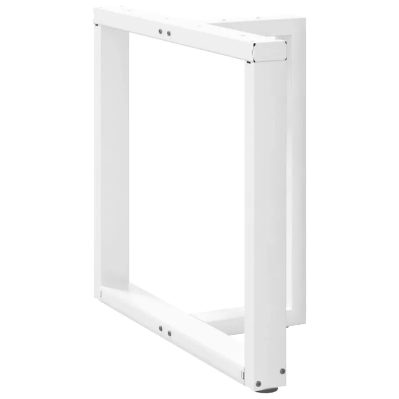 Valgomojo stalo kojelės, 2 vnt., baltos, 70x35x(72-73) cm, plienas, T formos