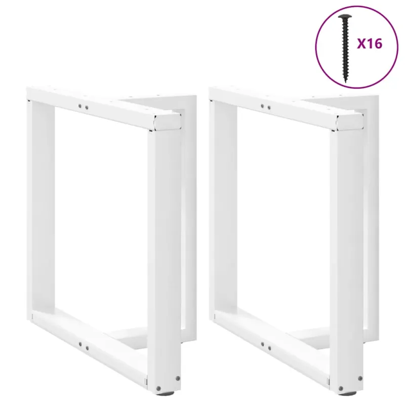 Valgomojo stalo kojelės, 2 vnt., baltos, 70x35x(72-73) cm, plienas, T formos