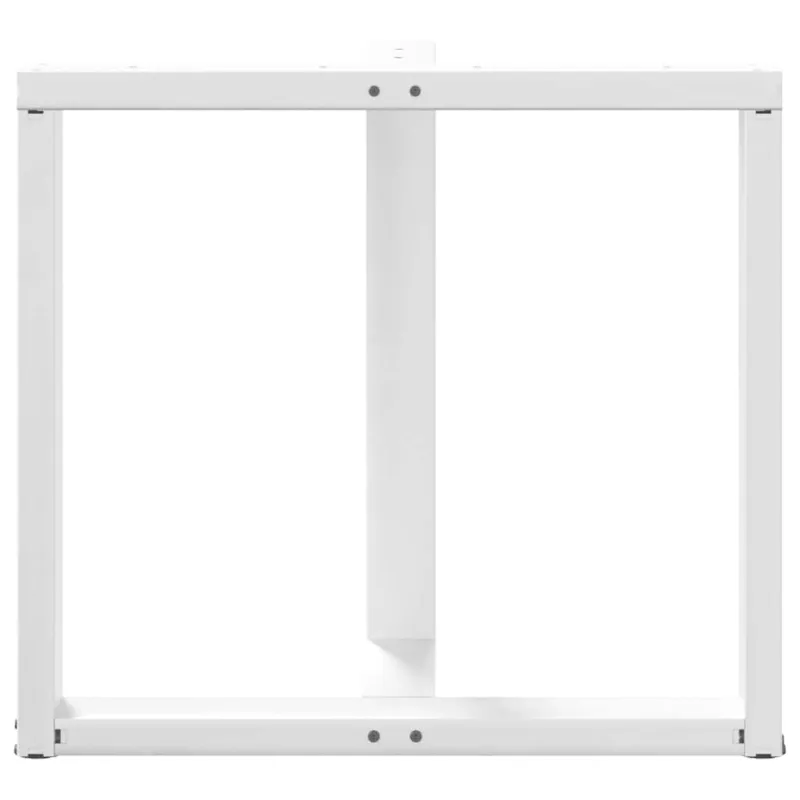 Valgomojo stalo kojelės, 2 vnt., baltos, 70x35x(72-73) cm, plienas, T formos