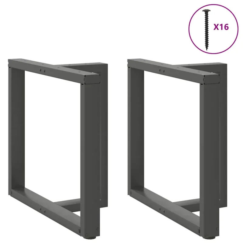 Valgomojo stalo kojos, T formos, 2 vnt., antracito spalvos, 70x35x(72-73) cm, plienas