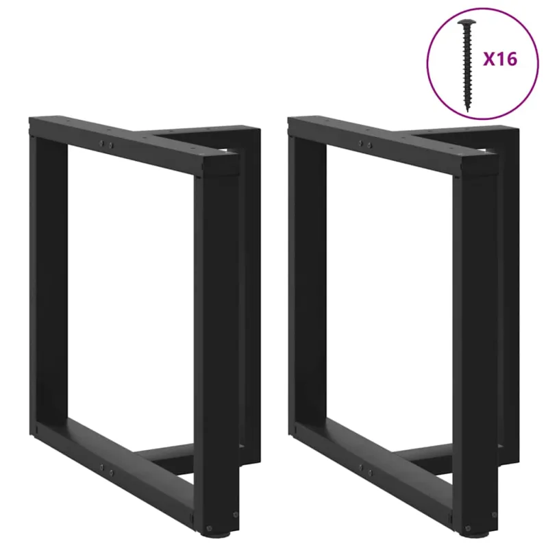 Valgomojo stalo kojelės, 2 vnt., juodos, 80x35x(72-73) cm, plienas