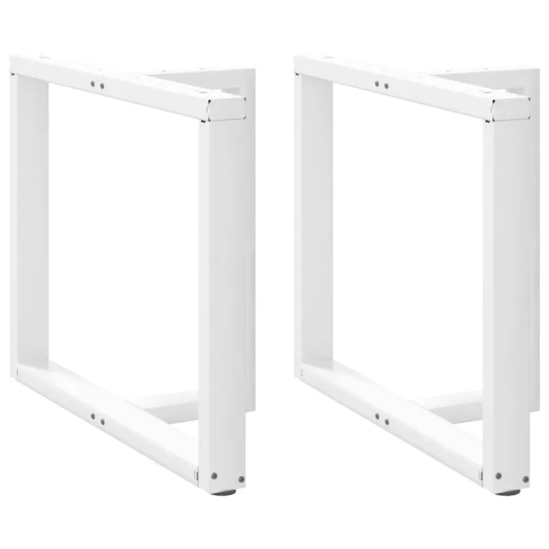 Valgomojo stalo kojelės, 2 vnt., baltos, 90x35x(72-73) cm, plienas, T formos