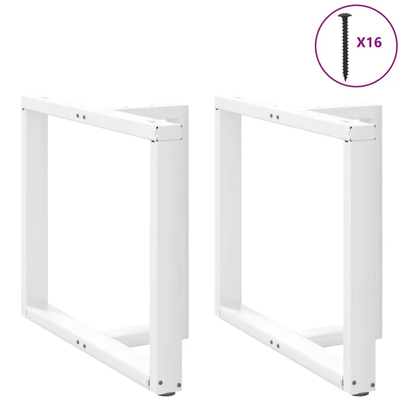 Valgomojo stalo kojelės, 2 vnt., baltos, 90x35x(72-73) cm, plienas, T formos