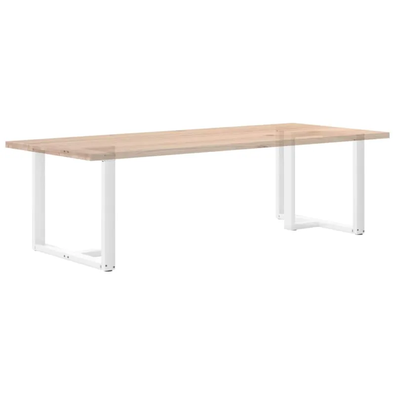Valgomojo stalo kojelės, 2 vnt., baltos, 90x35x(72-73) cm, plienas, T formos
