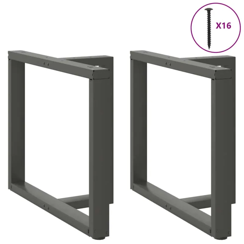 Valgomojo stalo kojos, 2 vnt., antracito spalvos, 90x35x(72-73) cm, plienas