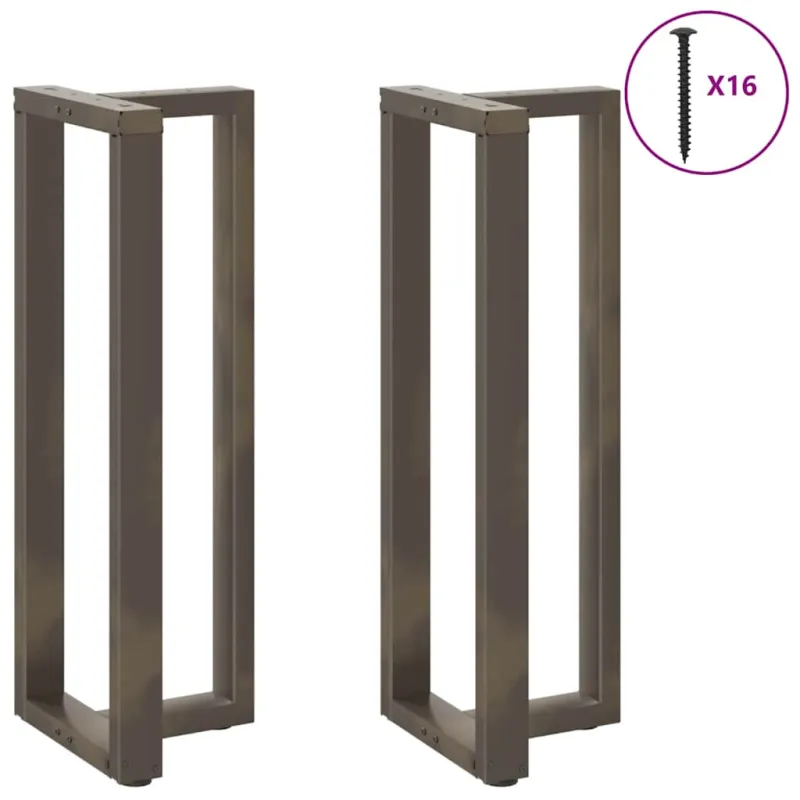 Baro stalo kojos, T formos, 2 vnt., juodos, 40x35x(110-111) cm, plienas