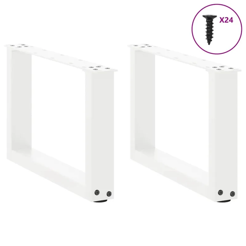 Kavos staliuko kojelės, 2 vnt., baltos, 50x(30-31) cm, plienas, U formos