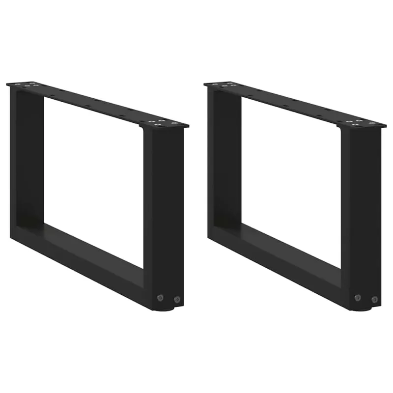 Kavos staliuko kojelės, 2 vnt., juodos, 60x(30-31) cm, plienas, U formos