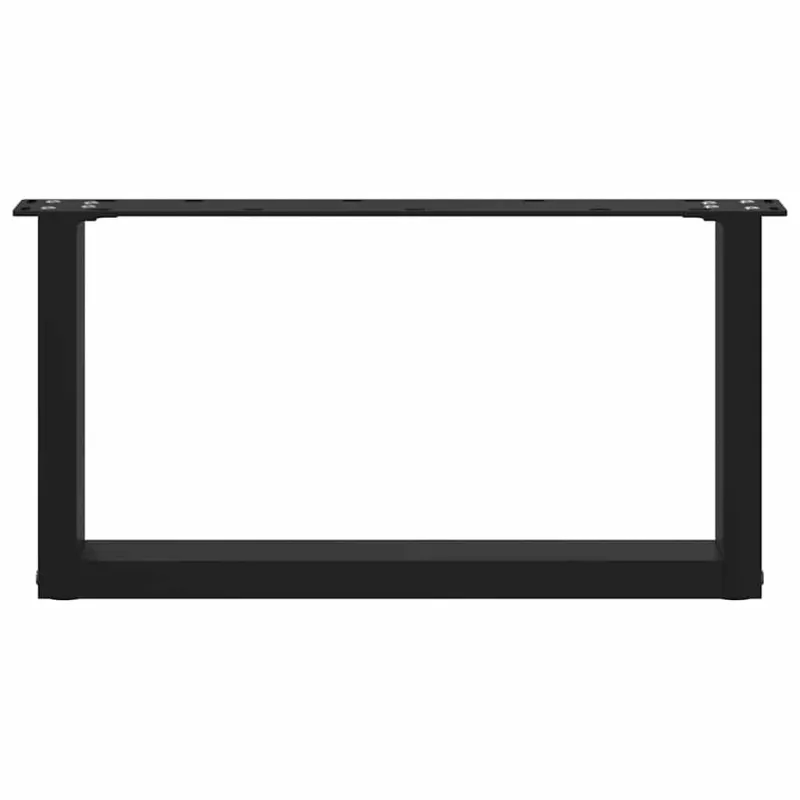 Kavos staliuko kojelės, 2 vnt., juodos, 60x(30-31) cm, plienas, U formos