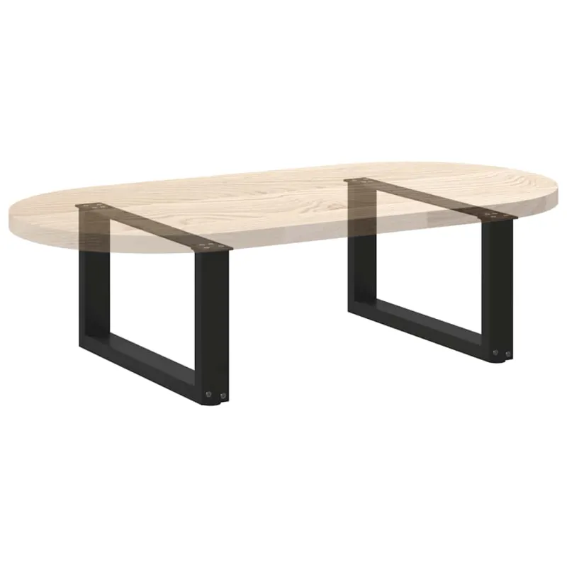 Kavos staliuko kojelės, 2 vnt., juodos, 60x(30-31) cm, plienas, U formos