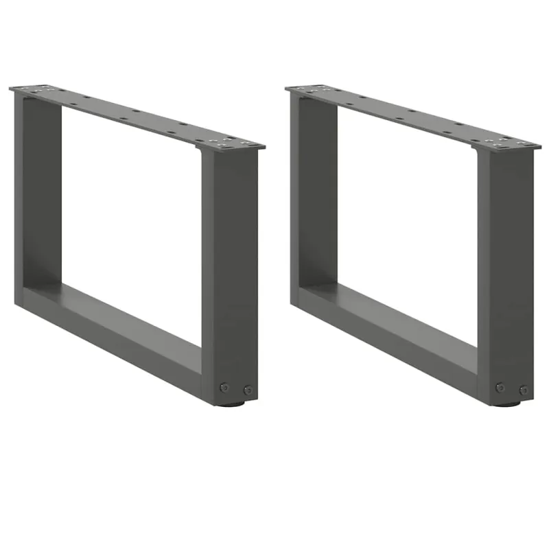 Kavos staliuko kojelės, 2 vnt., antracito spalvos, 60x(30-31) cm, plienas