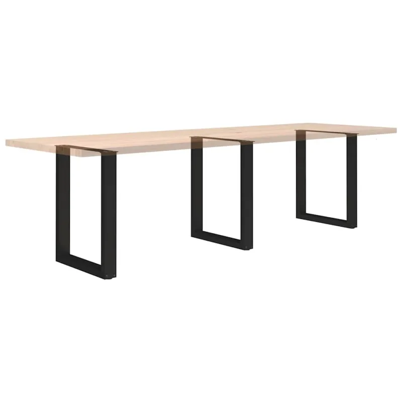 Valgomojo stalo kojelės, 3 vnt., juodos, 70x(72-73) cm, plienas, U formos