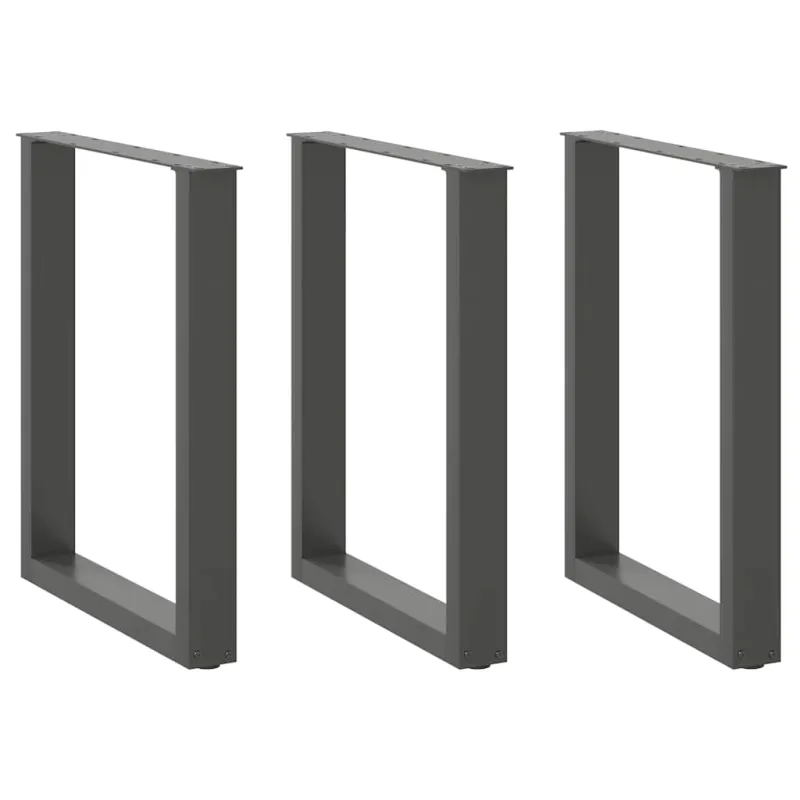 Valgomojo stalo kojos, 3 vnt., antracito spalvos, 70x(72-73) cm, plienas, U formos
