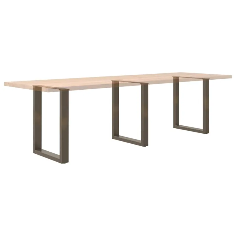 Valgomojo stalo kojelės, U formos, 3 vnt., natūralus plienas, 70x(72-73) cm, plienas