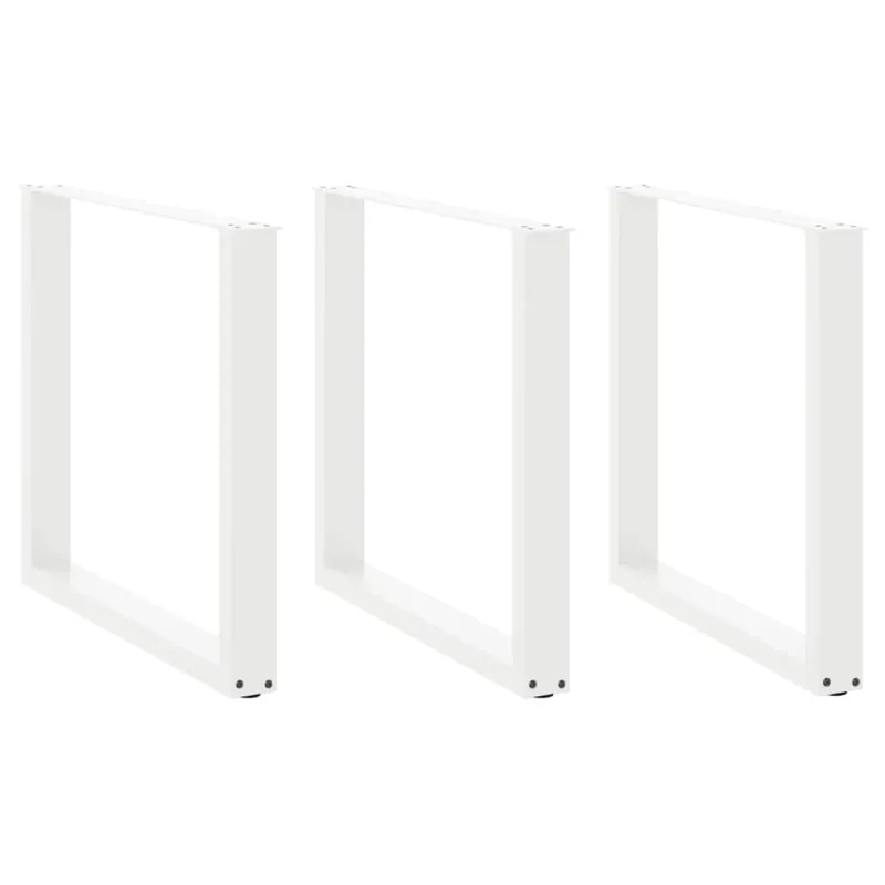 Valgomojo stalo kojelės, 3 vnt., baltos, 80x(72-73) cm, plienas, U formos