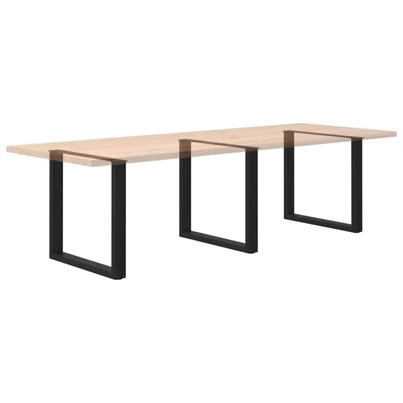 Valgomojo stalo kojelės, 3 vnt., juodos, 90x(72-73) cm, plienas, U formos