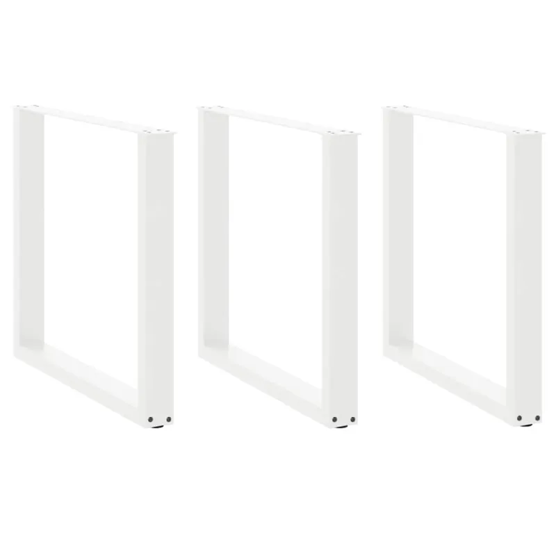 Valgomojo stalo kojelės, 3 vnt., baltos, 90x(72-73) cm, plienas, U formos